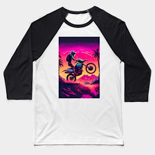 Cyber Future Dirt Bike With Neon Colors Baseball T-Shirt